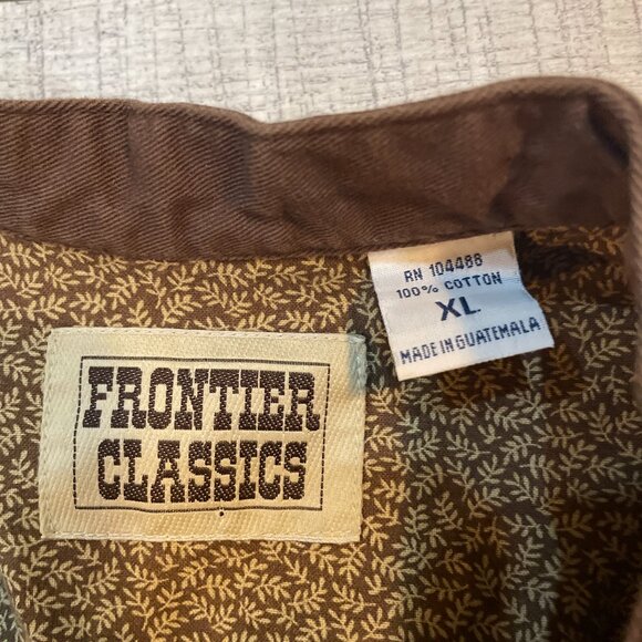 VTG Frontier Classics Pattern Band Collar Shirt Adult XL - Picture 2 of 5